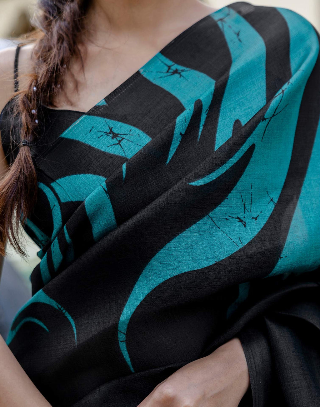 Black Khadi Printed Saree