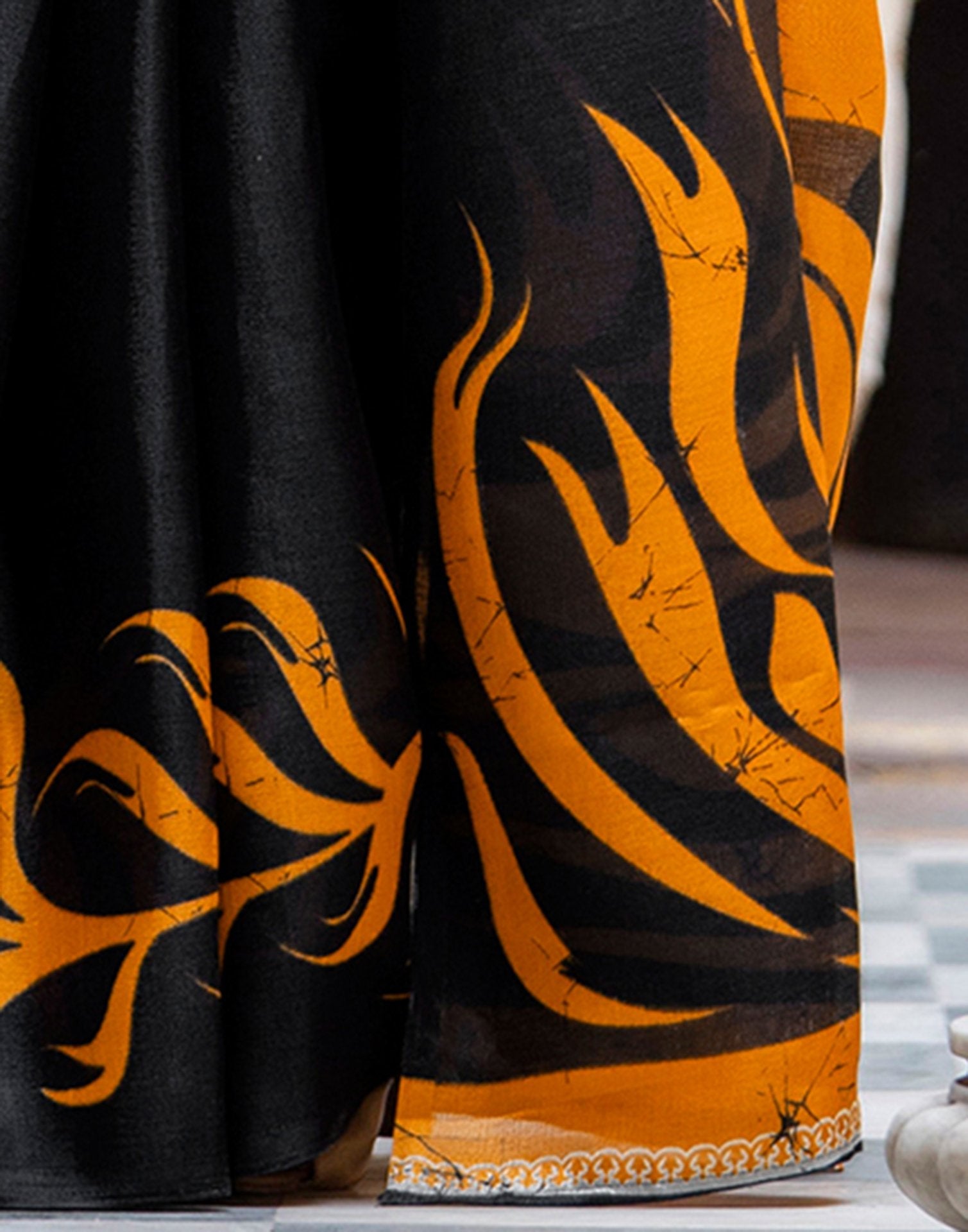 Black Khadi Printed Saree