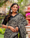 Black Khadi Printed Saree