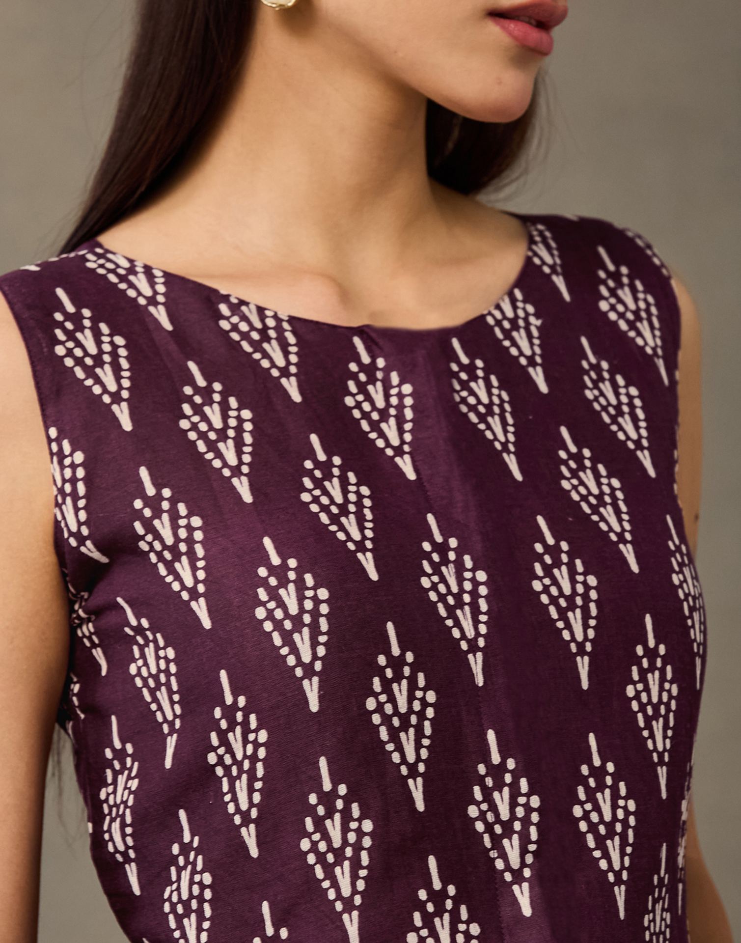Dark Mauve Cotton Printed Kalamkari Saree