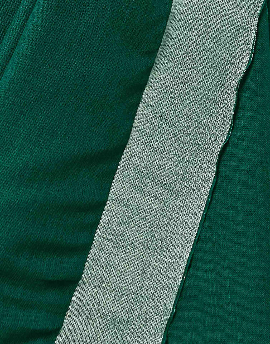 Green Cotton Woven Saree