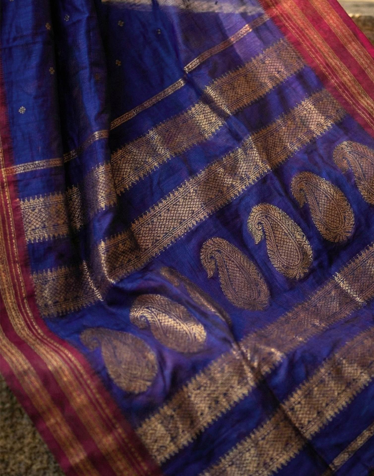 Purple Silk Woven Kanjivaram Saree