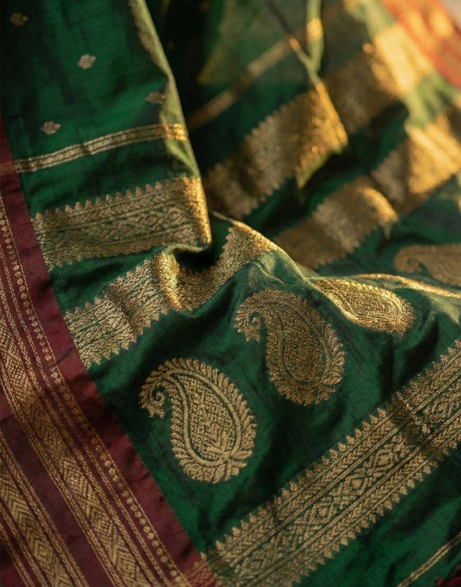 Green Silk Woven Kanjivaram Saree